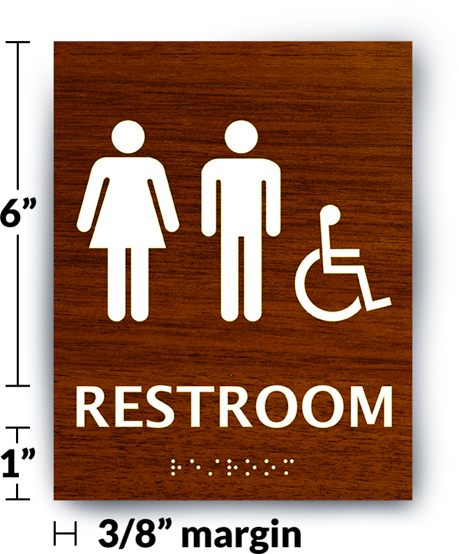 Restroom sign example